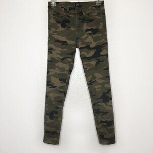 Gap True Skinny Mid Rise Stretch Camo Jeans in Green Size 26